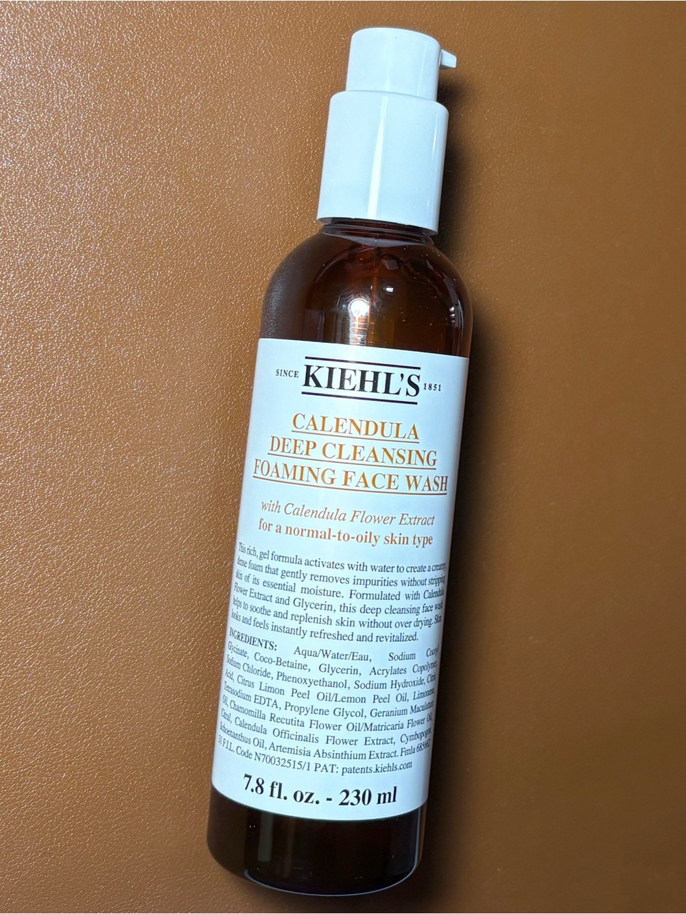 Kiehl's Calendula deep cleansing Foaming Face Wash - 7.8 fl oz/ 230ml New.